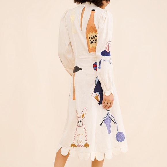 Stella nova seersucker magic Katara Handcrafted Midi Dress Size Large - Picture 7 of 14